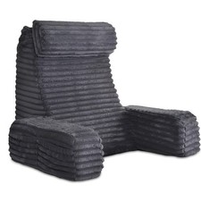 22" XL Back Pillow for Bed Sitting Up, Reading Pillow with Armrests  Big Poc...