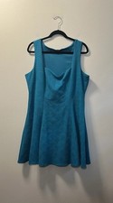 Torrid Women’s Fit & Flare Blue Sweetheart Neck Textured Knit Dress Sz 2
