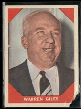 1960 Fleer Baseball Greats Warren Giles DAMAGED #73