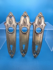 Three Antique Bronze/Brass Door Plates