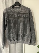 Taylor Swift Reputation Sweatshirt Stadium Tour Faded Distressed Gray Small