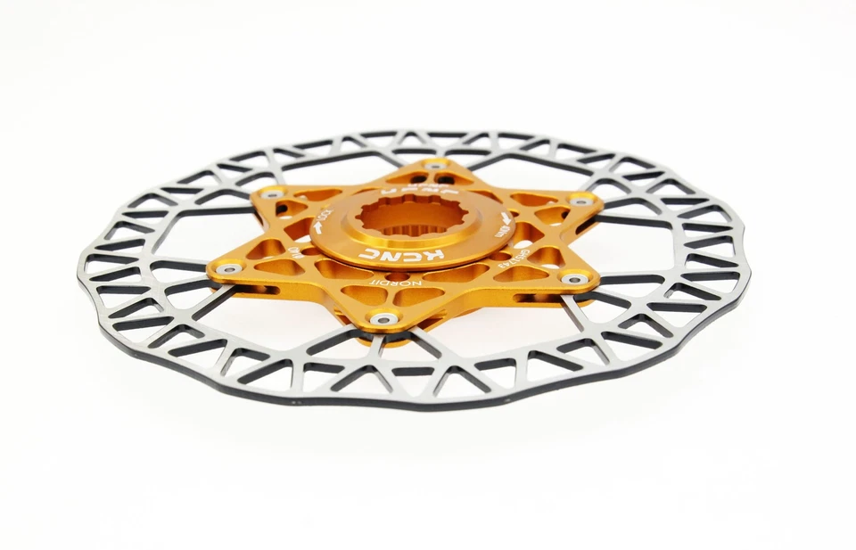 KCNC Nordit Road Cyclocross Cycle Disc Brake Center-Lock Rotor 140mm 5.5" Gold - Image 2 of 4