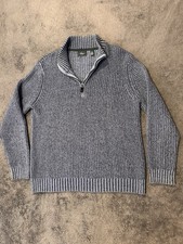 G.H. Bass  Co. Marled Quarter Zip Sweater Men  s Large Blue Knit Pullover