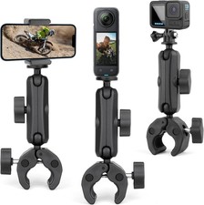 Super Clamp Mount with Dual 360 Ball Heads Phone Holder, Heavy-Duty Camera