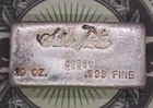 **SILVERTOWNE** 10oz .999 Fine SILVER Poured Bullion Bar #49580 ECC&C, Inc.