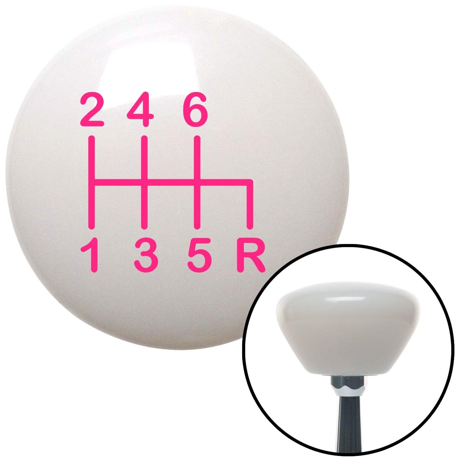 Pink Shift Pattern 23n White Retro Shift Knob w/ M16x1.5 Insert Shifter Auto