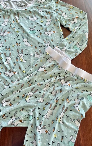 Little Sleepies Pajamas OG RARE Mint Bunnies Rabbit Easter Spring Size 9/10 - Picture 6 of 6