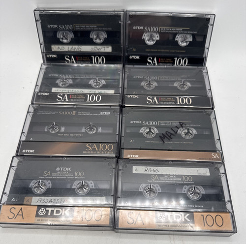Lot of 8 TDK SA-100 Type II  Cassette High Bias Position 2 Free Shipping USED