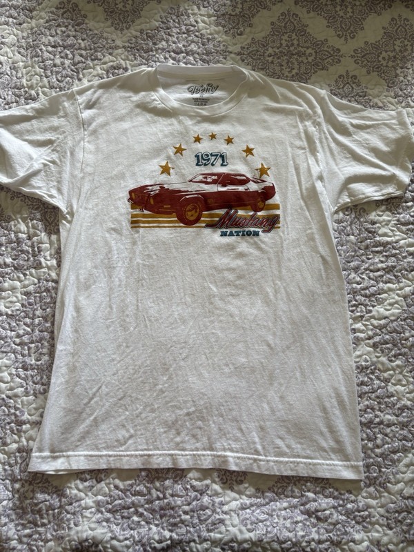 Ford Mustang Mach 1 1971 Licensed White T-shirt Shirt size Men's XL
