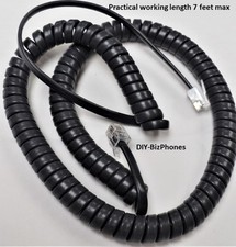 Mangan Dark Gray 12Ft Phone Handset Cord RJ9 Curly Coil 10" Tail Bulk Pack