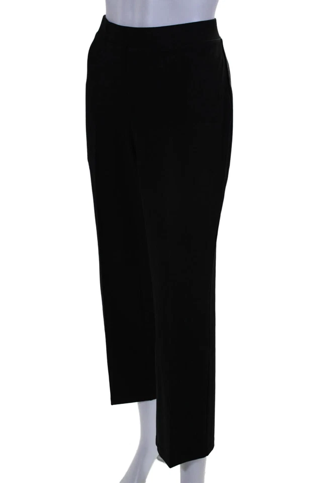 Pantalones Nic + Zoe para mujer 2 bolsillos cintura elástica tiro medio pierna recta negros talla M Foto 2 de 4