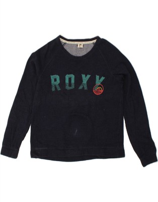 Roxy Damen Grafik Sweatshirt Pullover UK 14 Medium Navy Blau Baumwolle BZ20