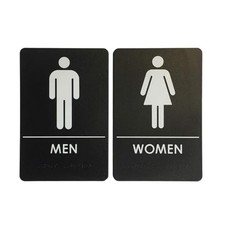 USA Made - Men's and Women's Restroom Signs ADA-Compliant Bathroom Door Signs...
