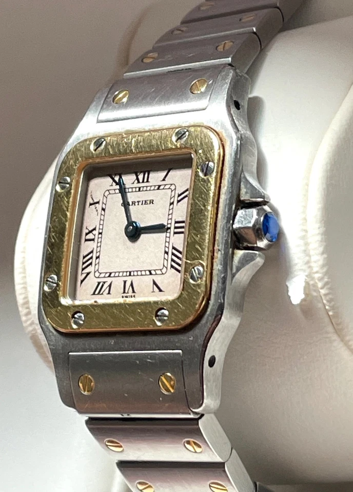 CARTIER Santos de Cartier Galbée 18kt Yellow Gold + Steel Case Small Model GREAT - Image 4 of 4
