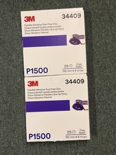 3m 6 1500 Grit Sanding Discs Flexible Abrasive Dust Free Hookit Disc Box Of 25