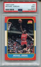 1986 Fleer Michael Jordan Rookie Card PSA 9 MINT OC Graded #57 Basketball. rookie card picture