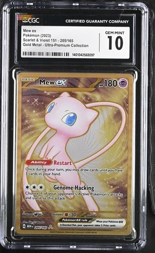 CGC 10 MEW EX 205 GOLD METAL ULTRA PREMIUM COLLECTION UPC POKEMON GEM MINT