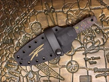 Jason Knight Mini Coffin Bowie 80’s Camo Carbon / Sheath Signed By Jason Knight