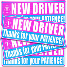 4 Pack New Driver Car Magnet Funny Rookie Safety Bumper Sign for Student Teens