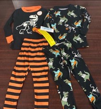 New Baby Boys 18 Months Halloween Pajamas Set carters Dinosaur Shirt Glow