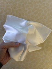 100 Silk White Pocket Square for Men 13.8x13.8 Inch Suit Handkerchief NEW