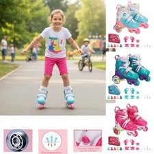 Adjustable Size Roller Skates for Beginner 3 Wheel Kids Skates w/ Light Up Wheel
