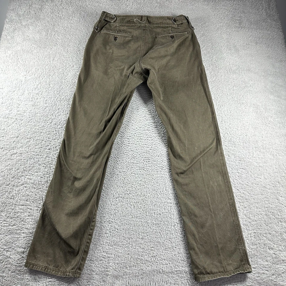 Pantalones chinos Burberry Brit para hombre 32R verde carga militar de lona tiro bajo Foto 2 de 4