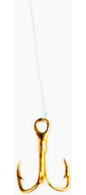 Eagle Claw 673H-12 Snelled Treble Hook Size 12 Gold 18'' Fishing 3-Pack