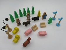 Mixed Wooden Town buildings Trees People Farm Animals Lot Thomas friends BRIO