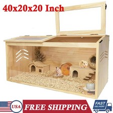 Wooden Hamster Cage Habitat 40inch/100cm Clear Openable Top Small Animals House