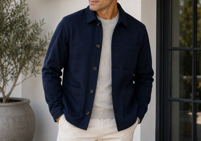 Peter Millar Men's Navy Artisan Crown Crafted Cashmere Chore Coat Jacket $1395
