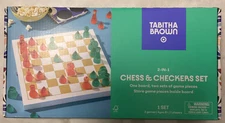 Tabitha Brown Target 2 in 1 Chess And Checker Game Set Acrylic Pieces Wood Board