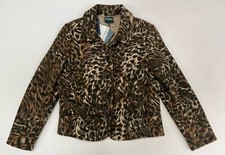 Geiger Austria Brown Animal Print New Wool Jacket Size 44 Nwts