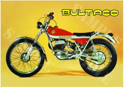 Reproduction Bultaco Sherpa T Poster A2 A3 A4 Vintage Bike Motocross Dirt Bike Ebay