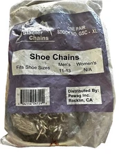New Shoe Chains Glacier Chains Stock #GSC-XL Men's Sz 11-13 Women's N/A