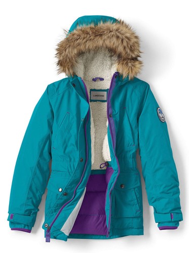 Nuevo Lands End Girl's expedición Parka Abrigo en Rico Aqua Talla XL 16 |  eBay