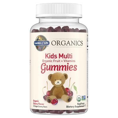 Organic Kids Gummy Vitamins 120 Count Multivitamin with Whole Fruits Vegan