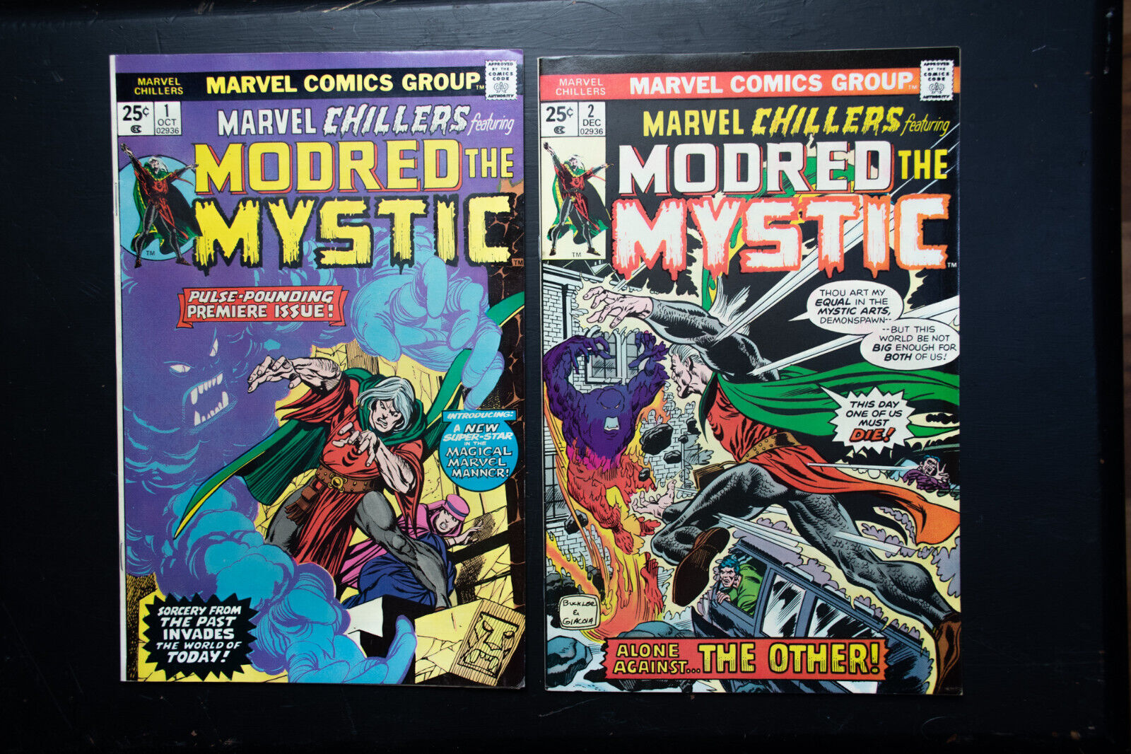 1975 Marvel Comics Marvel Chillers MODRED the MYSTIC Issues 1 & 2