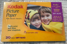 KODAK PICTURE PAPER FOR INKJET PRINTS 20 SHEETS SEALED NEW SOFT GLOSS 4X6