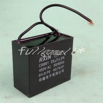 1PCS RXIN Run CBB61 25UF 450V Ceiling Fan Capacitor