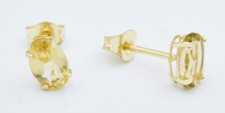 GENUINE 1.60 Cts YELLOW TOPAZ STUD EARRINGS 14k YELLOW GOLD - Free Appraisal