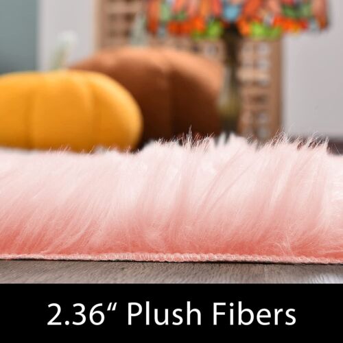Latepis Faux Fur Sheepskin Area Rugs Soft Shaggy Carpet for Living Room Bedroom - Picture 104 of 219