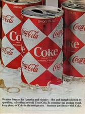 Vintage advertising print Soft Drink Coca-Cola Coke Can Weather Forcast America