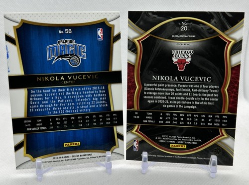 Nikola Vucevic 2013-14 Panini Select #58 In-Person Auto & 2020-21 #20 Concourse - Picture 2 of 2