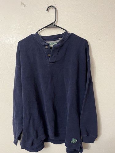 American Eagle Field Jersey Men’s Vintage Fit Henley Shirt Navy Long Sleeve XL