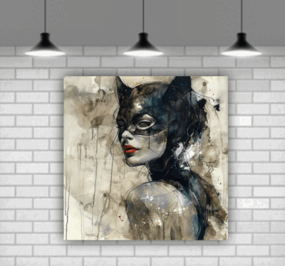 Sexy Katze Frau Wohnkultur Patrice Murciano Leinwand Wandkunst gerahmt zum Aufhängen bereit