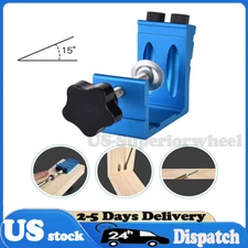 46pc/Set Pocket Hole Jig Dowel Drill Joinery Screw Carpenter Woodwork Angle Kit