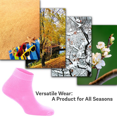 Zemy® Women Diabetic Ankle Socks 6-Pair Bamboo Material Durable Seamless Toe - Picture 83 of 105