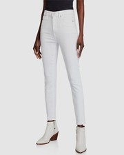  198 7 For All Mankind Women's White Skinny High-Rise Jeans Denim Pants Size 31
