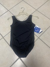 Kids L Black Dri Fit Tank Style Dance Gymnastics Bodysuit Leotard Costume NWT